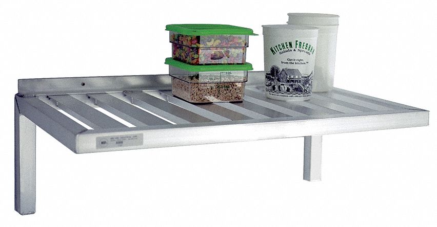 T-BAR WALL SHELF, 36 IN X 20 IN X 13 IN, 36 IN X 20 IN, 700 LB LOAD CAPACITY, ALUMINUM