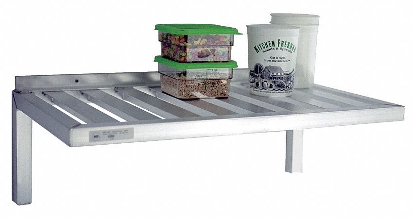 T-Bar Wall Shelf: 48 in x 20 in x 13 in, 48 in x 20 in, 600 lb Load Capacity