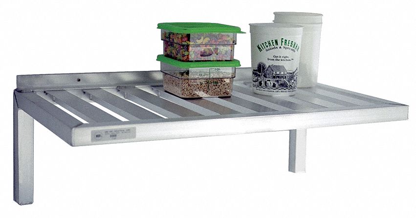 T-Bar Wall Shelf: 60 in x 24 in x 13 in, 60 in x 24 in, 500 lb Load Capacity