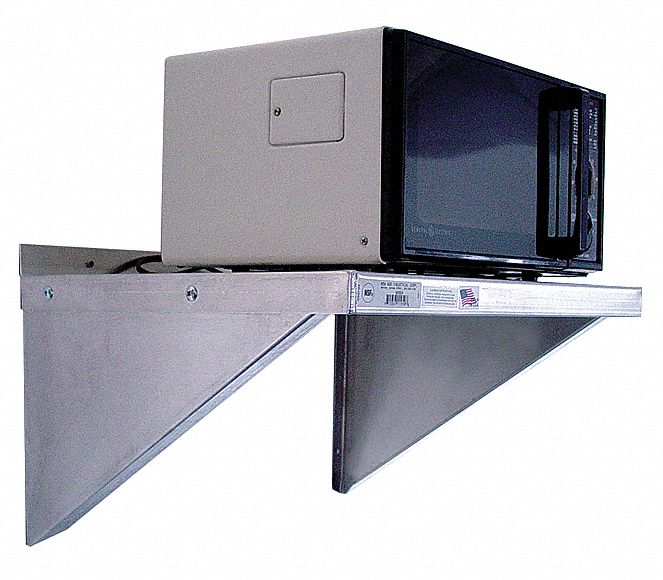WALL SHELF, 24 X 24 X 13 IN, 24 X 24 IN, 300 LB LOAD CAPACITY, ALUMINUM, UNFINISHED