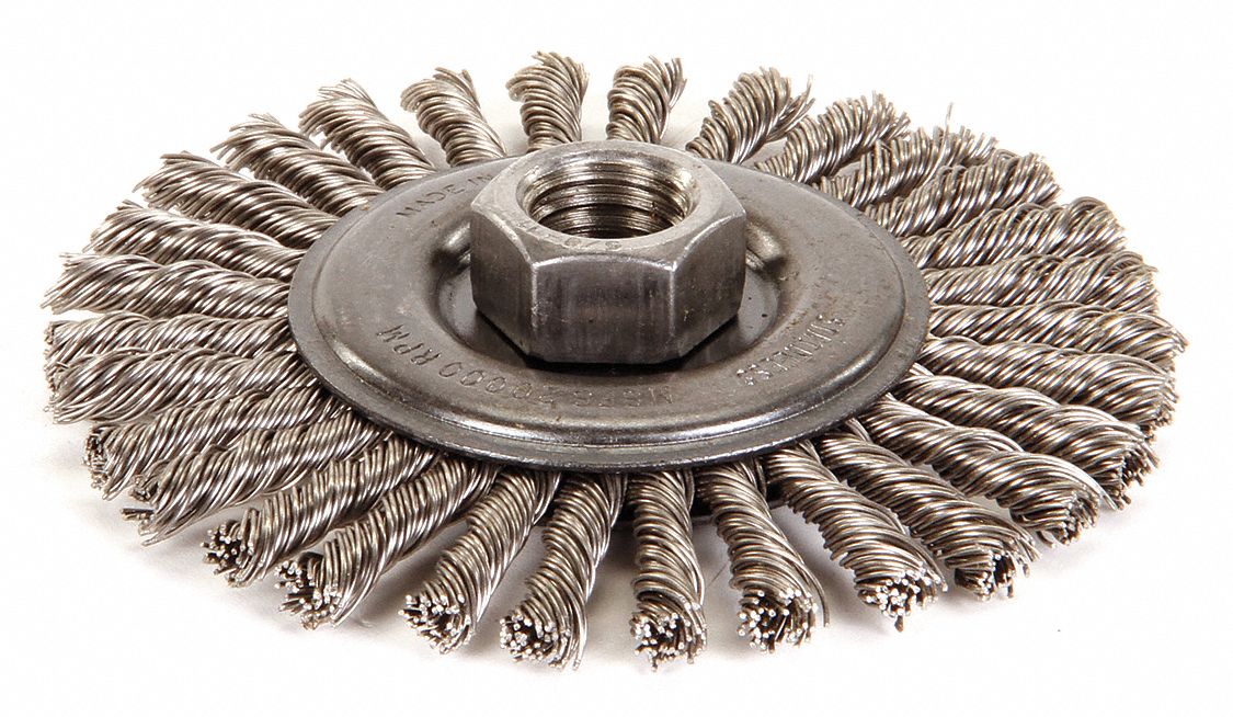 Twist Wire Wheel Brush, Arbor, 4"