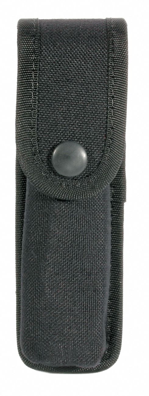 Flashlight Pouch: Black, CORDURA®, For 2 1/4 in Belt Wd