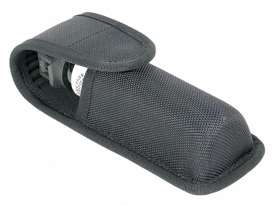 Aerosol Pouch: Black, CORDURA®, For 2 1/4 in Belt Wd