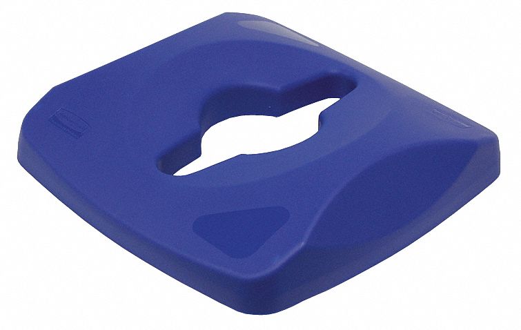 16 x 16 x 3 1/4 Blue 2691 Rubbermaid Commercial Untouchable Recycling Tops