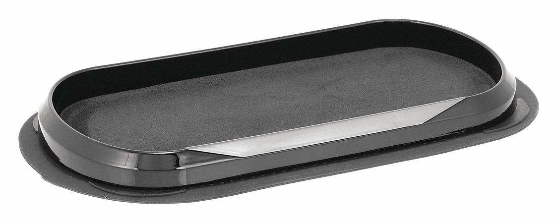 Dash Tray With Dash Pad: Dash Tray, Black, 4 3/4 in Lg, Dash Pad/Hook-and-Loop Mounting Tape