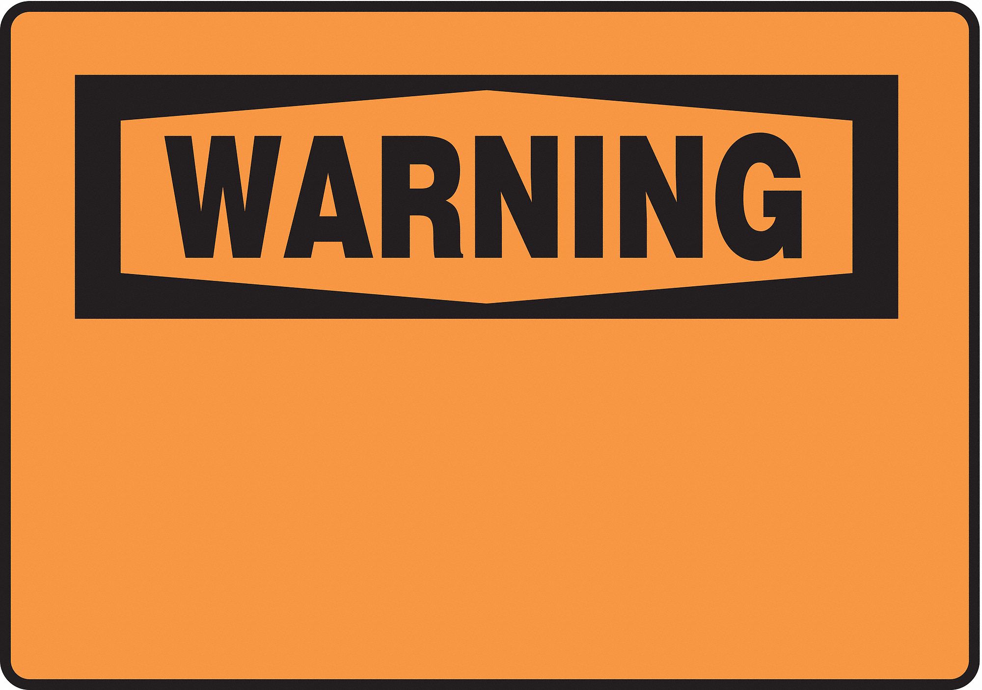 Warning Sign,10 x 14In,BK/ORN,Vinyl,BLK
