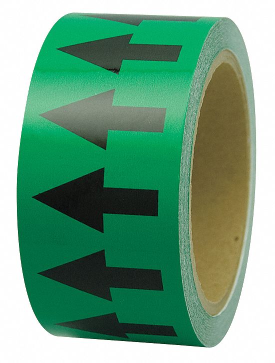 RUBAN ADHESIF FLECHE,NOIR/VERT,LA 2PO