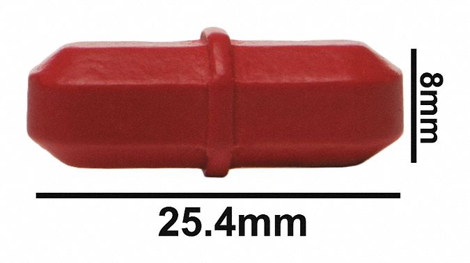 Stirring Bar: Octagon, Alnico, 25.4 mm Overall Lg, 8 mm Dia, Autoclavable, Red