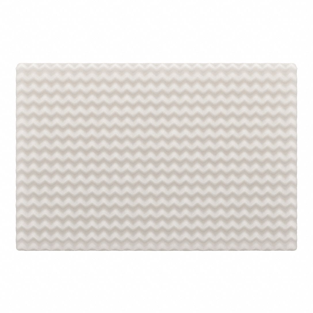 Air Filter Pad: 20 in x 25 in x 2 in, Polyester, White, 30 PK