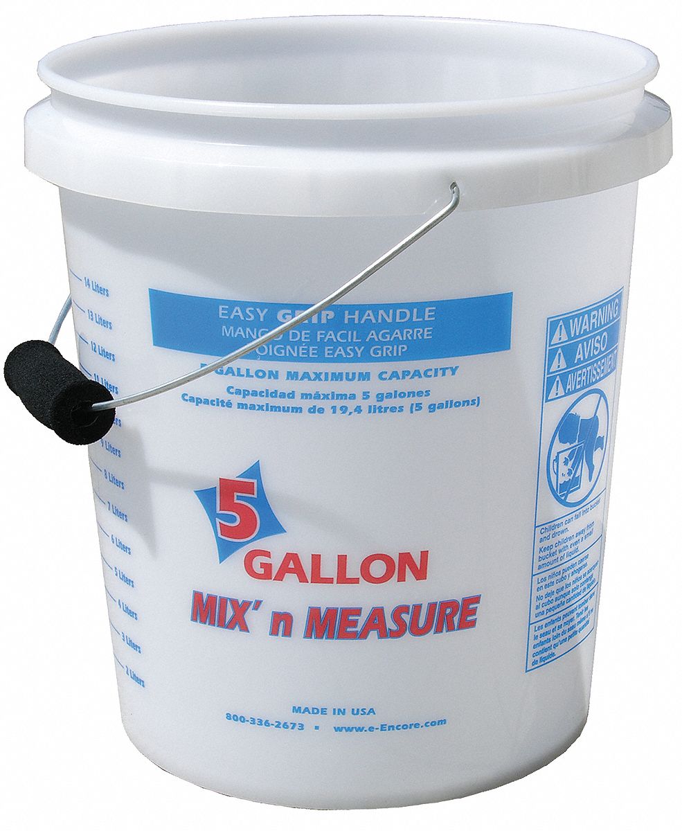 Paint Pail: 20 qt Capacity, 13 5/8 in, 12 1/2 in Overall Lg, 13 3/4 in Overall Wd