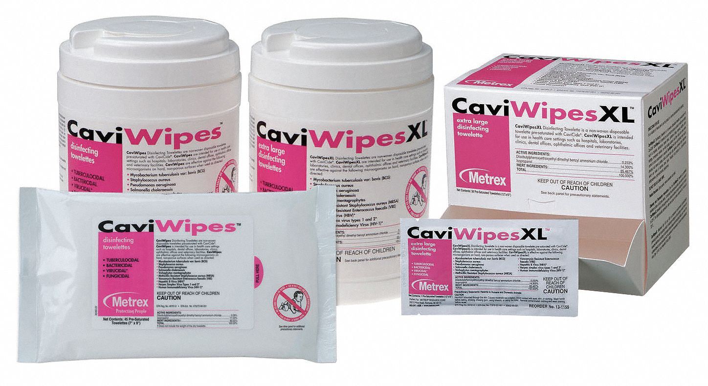 Disinfecting Wipes: Canister, 160 ct Container Size, Ready to Use, Wipes, Alcohol/Quat