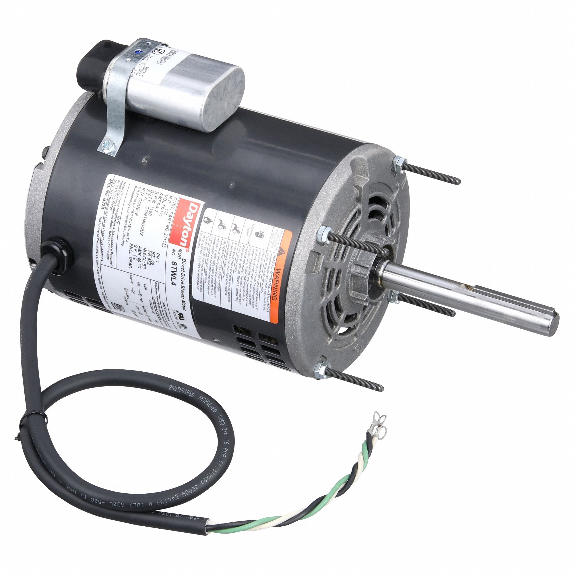 MOT,PSC,1/3HP,1100RPM,115V,56Z,ODP