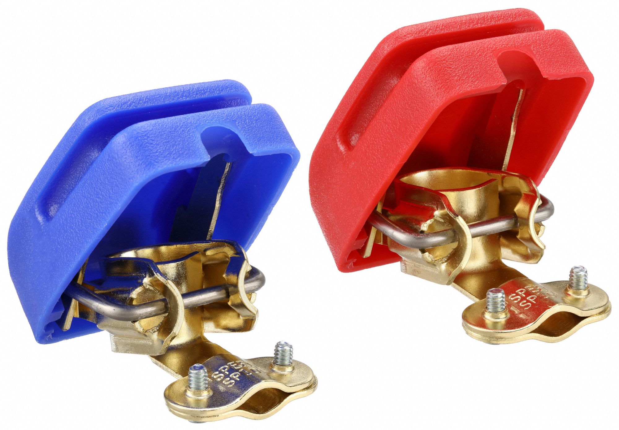 Battery Quick Disconnect Cap: Copper, 4 to 6 AWG, Red/Black, Clamp