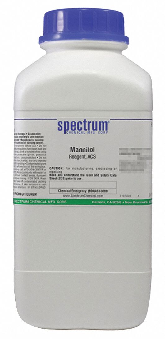 Mannitol: ACS, 2.5 kg, 69-65-8, Reagent, Powder, Drum, Plastic, 24 mo Shelf Life, 1