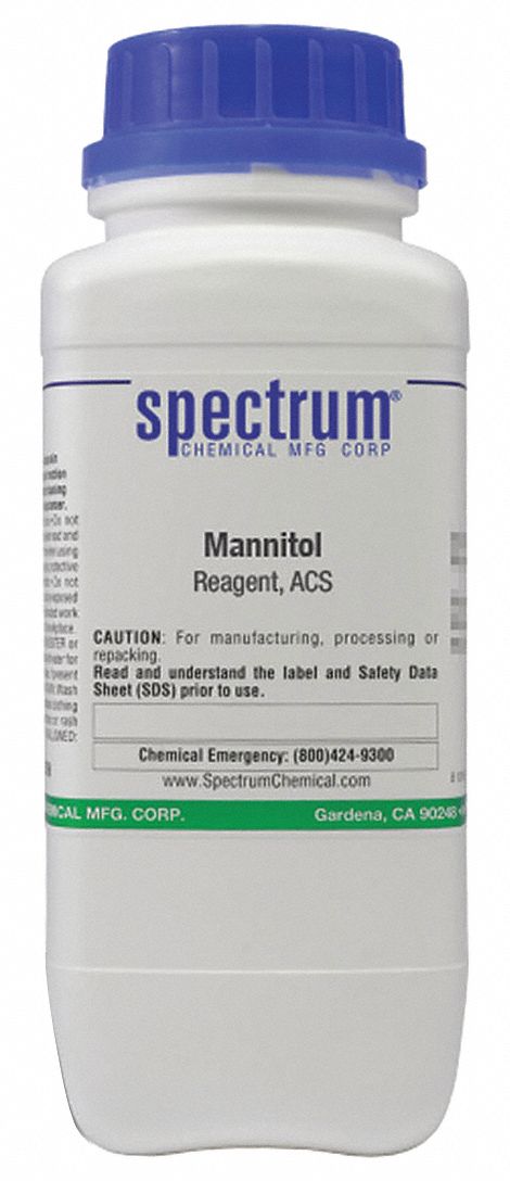 Mannitol: ACS, 500 g, 69-65-8, Reagent, Powder, Bottle, Plastic, 24 mo Shelf Life, 1