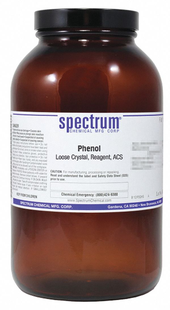 Phenol - Loose Crystal: ACS, 500 g, 108-95-2, Reagent, Powder, Bottle, Amber Glass, 1