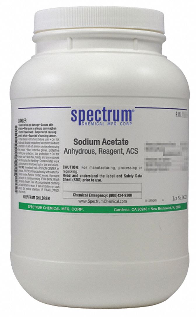 Sodium Acetate, Anhydrous, Rgnt, ACS, 2.5kg