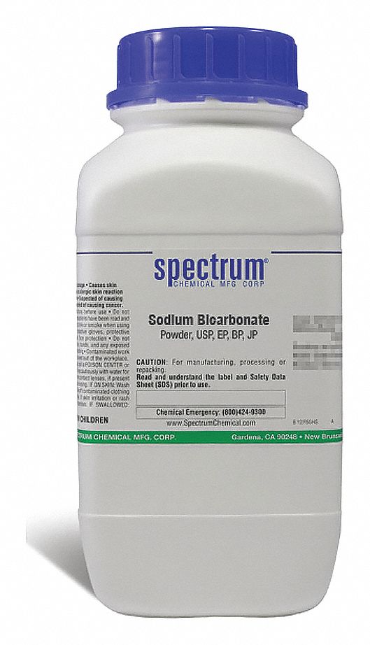 Sodium Bicarbonate: USP, 2.5 kg, 144-55-8, Reagent, Powder, Bottle, Plastic, 36 mo Shelf Life, 1
