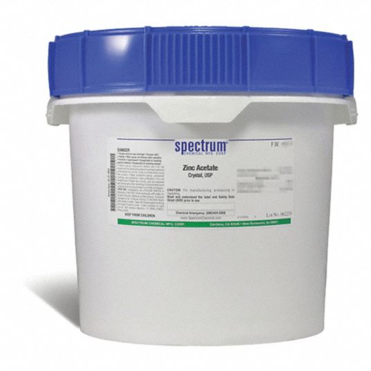SPECTRUM Zinc Acetate, Crstl, USP, 12kg 6TZH1ZI20012KG Grainger