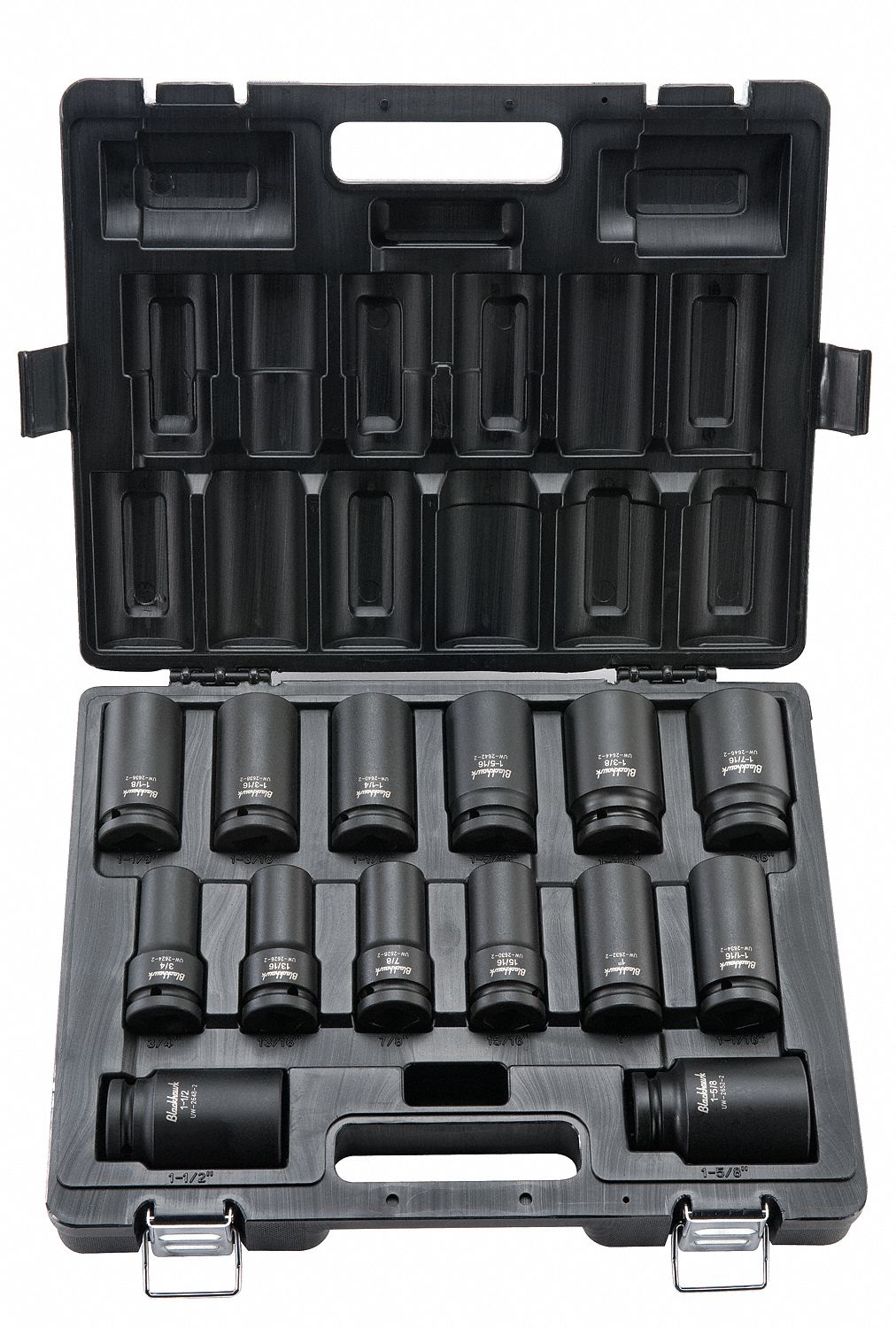 Impact Socket Set Black Oxide 3 4 In Impact Rated No Grainger