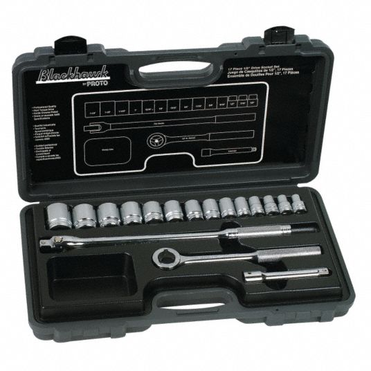 Socket Set, Square, Drive Size 1/2 in - Grainger