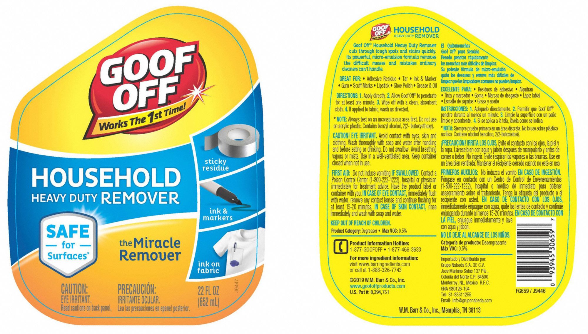 GOOF OFF Adhesive Remover Trigger Spray Bottle, 22 oz Container Size