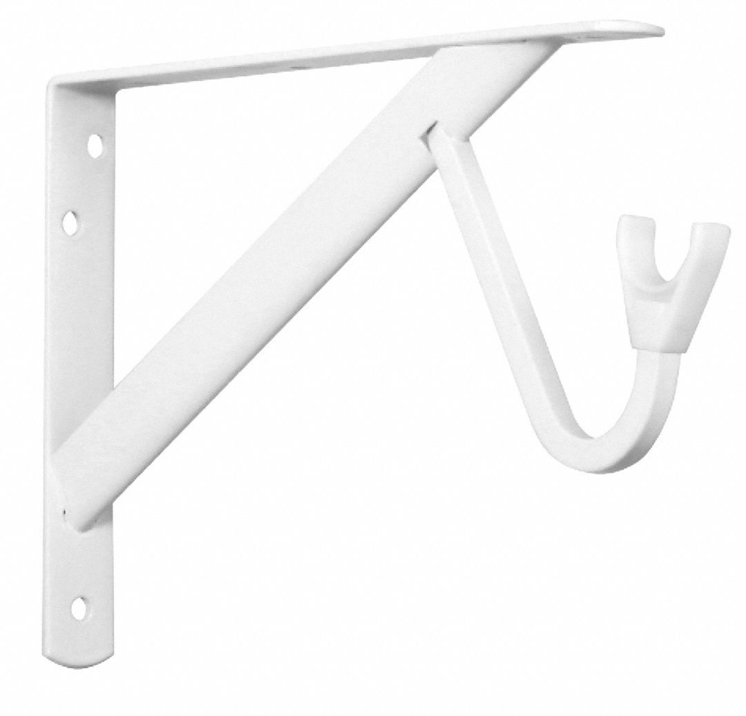 White Max Duty Shelf and Rod Bracket