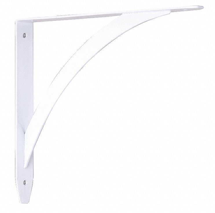 JOHN STERLING Shelf Bracket, Standard Duty Decorative, Steel, White