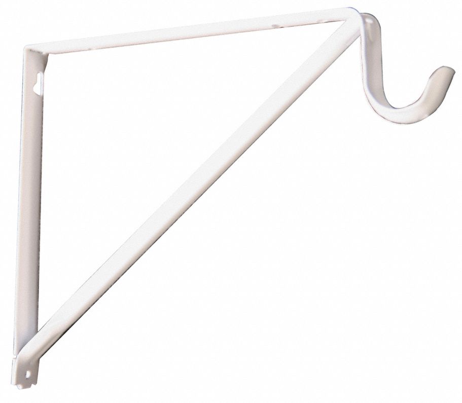 JOHN STERLING Shelf and Rod Bracket Steel, 200 Load Capacity (Lb