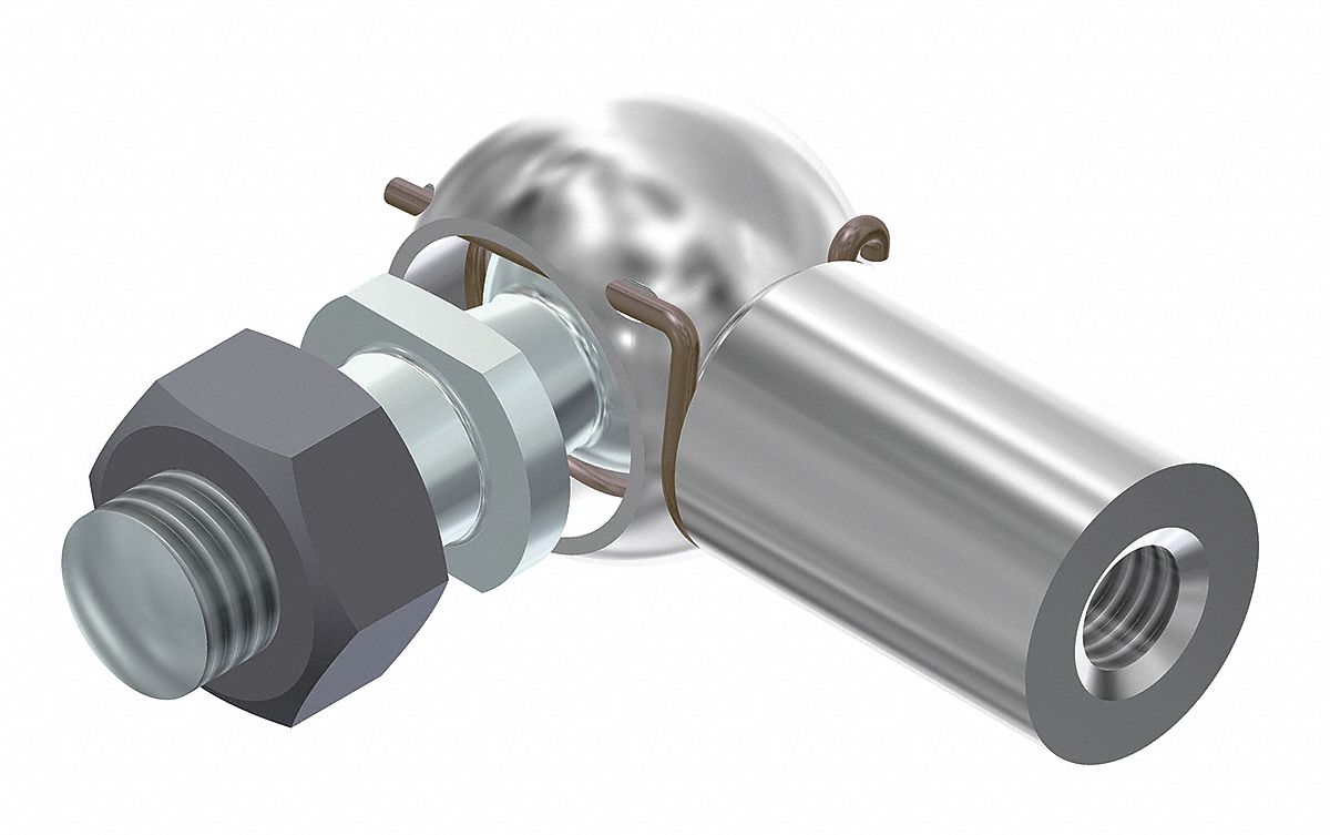 Elbow End Fitting: Stainless Steel, 16 mm Socket Hole Size