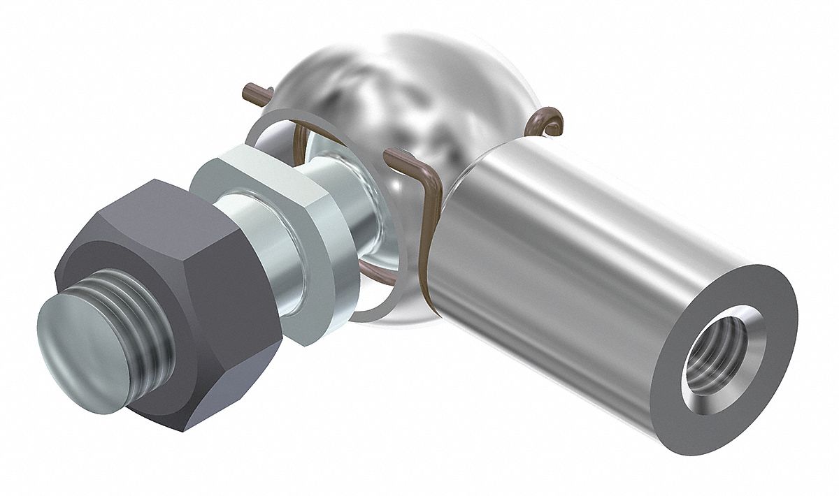 Elbow End Fitting: Stainless Steel, 13 mm Socket Hole Size