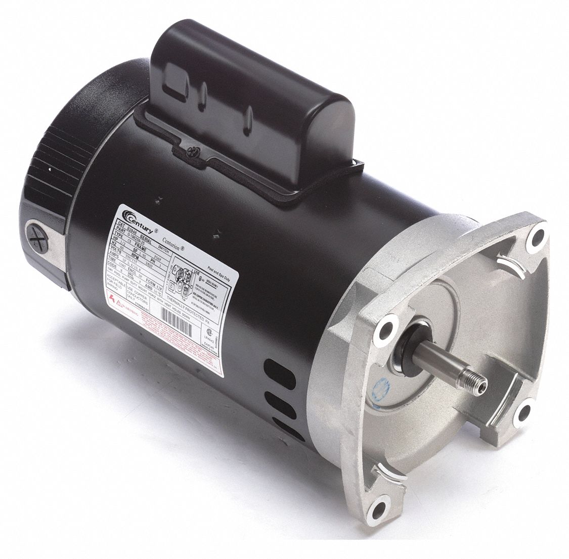 CENTURY, Face Mounting, 1/2 HP, Square Flange Pool Pump Motor - 6UEV2 ...