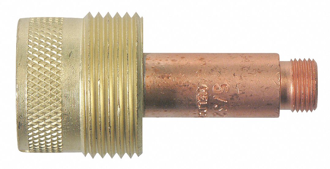 LARGE-DIAMETER GAS LENS, FOR 5/32 IN MAX ELECTRODE DIAMETER, 45V63, COPPER/BRASS