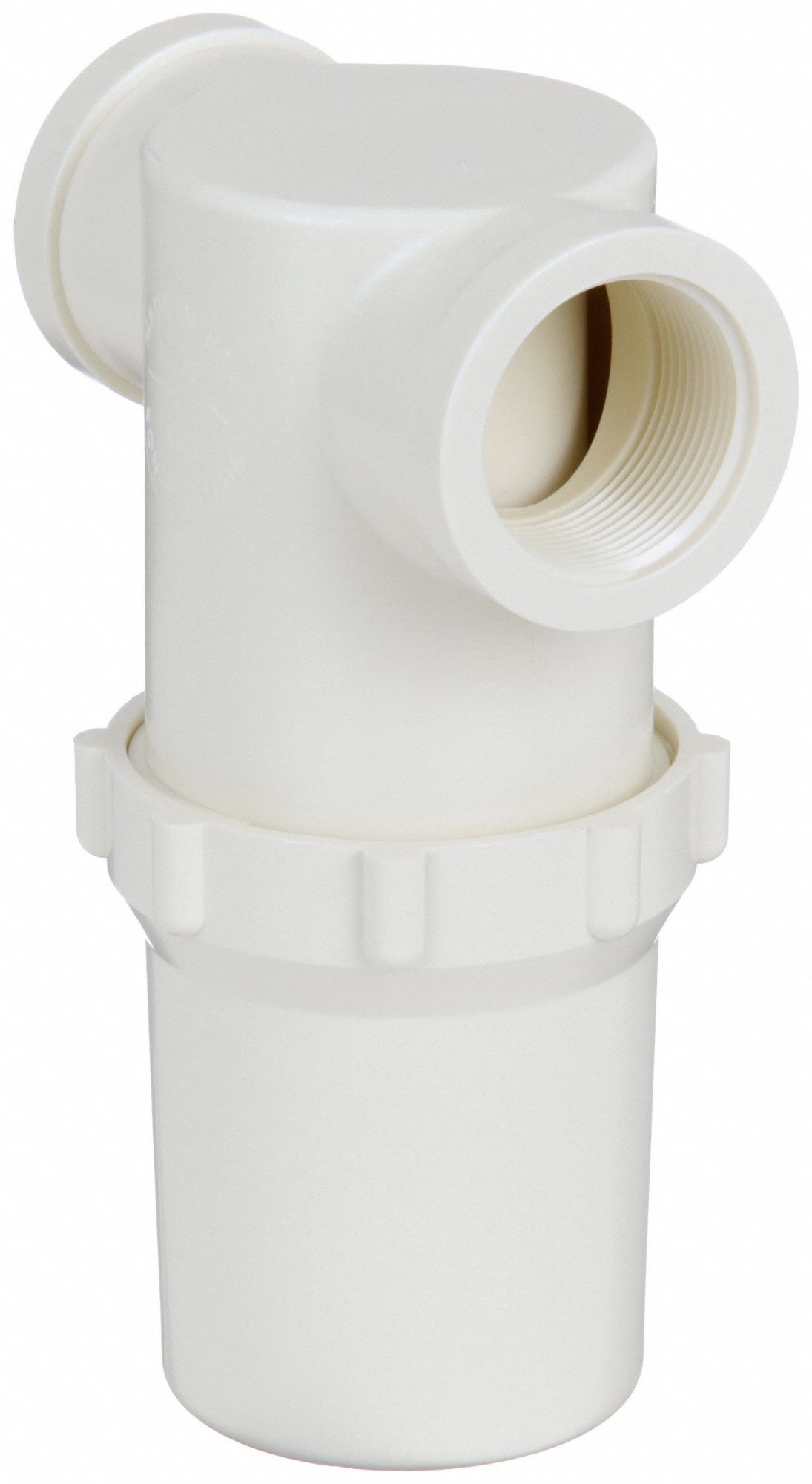 INLINE STRAINER: NYLON, 1½ IN, NPT, 48 MESH, 100 PSI AT 125 ° F, 8 IN H, 5 IN L, WHITE