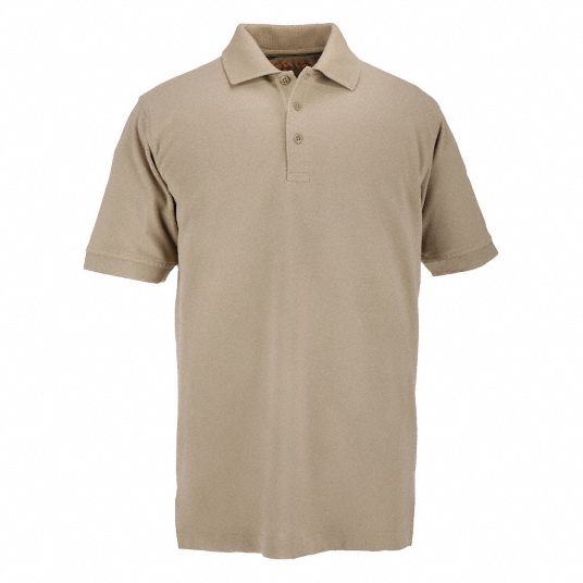 5.11 TACTICAL Tactical Polo Shirt Gen Men s Tactical Polo Shirt Button Short Sleeve XS Tan