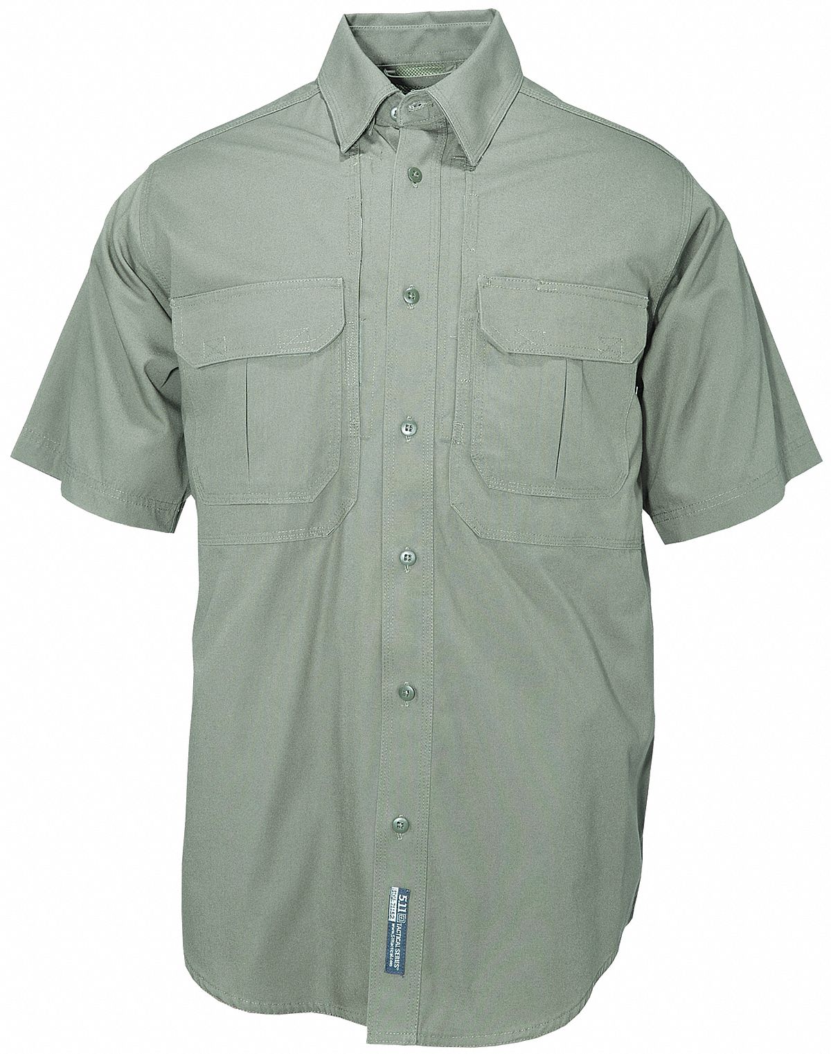 5.11 Tactical 5.11 Tactical Series Dark Green Collared Shirt Mens 2XL Short Sleeve 100% Cotton 