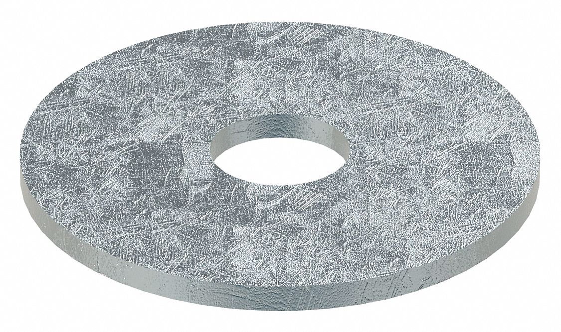 FENDER WASHER, FOR ⅜ IN SCREW, STEEL, GRADE 2, ZINC PLATED, 0.406 IN ID