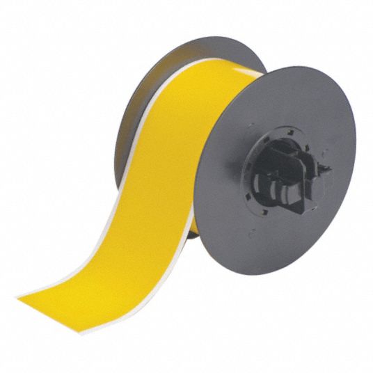 Brady Vinyl Tape, Yellow, 4 x 100' 113114