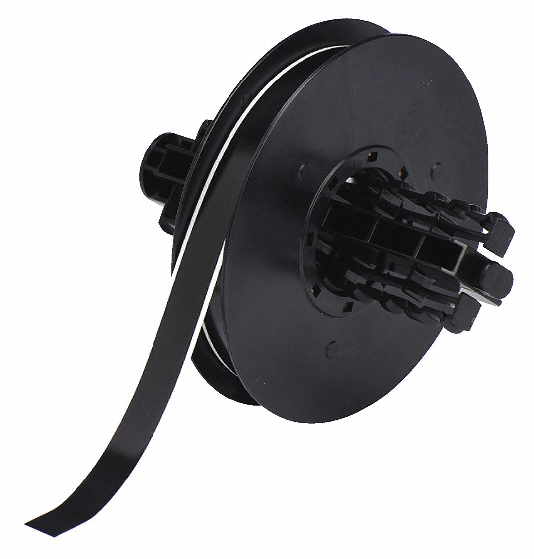 Continuous Label Stock: 1/2 in x 100 ft, Polyester, Black (Gloss), Outdoor