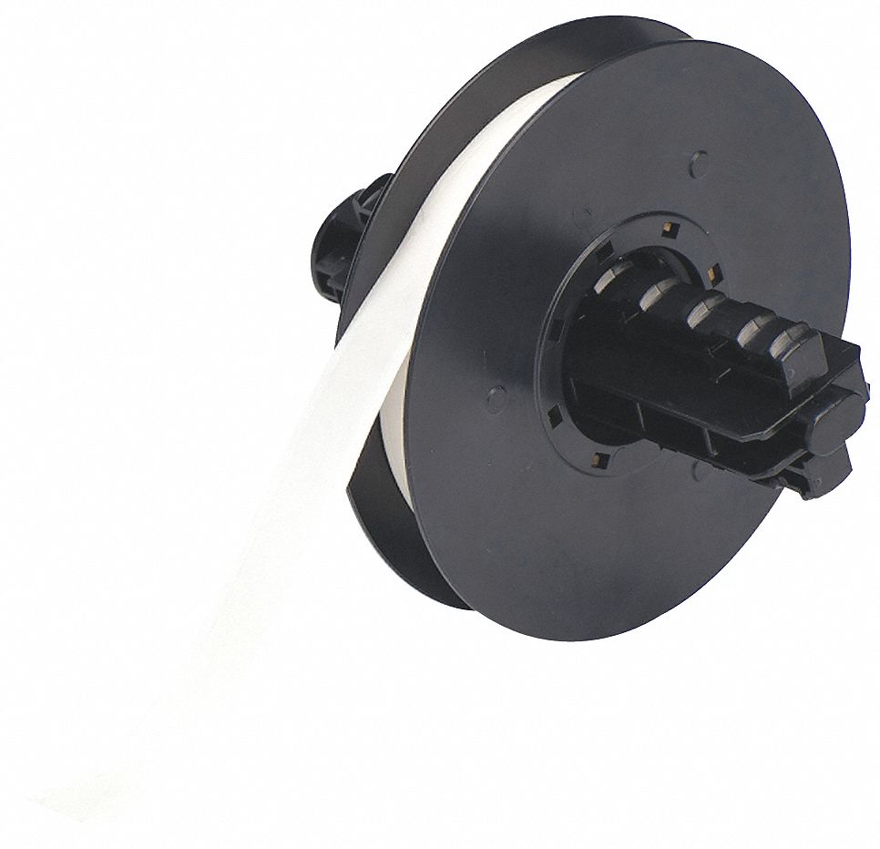 Continuous Label Stock: 1/2 in x 100 ft, Polyester, Clear (Gloss), Outdoor