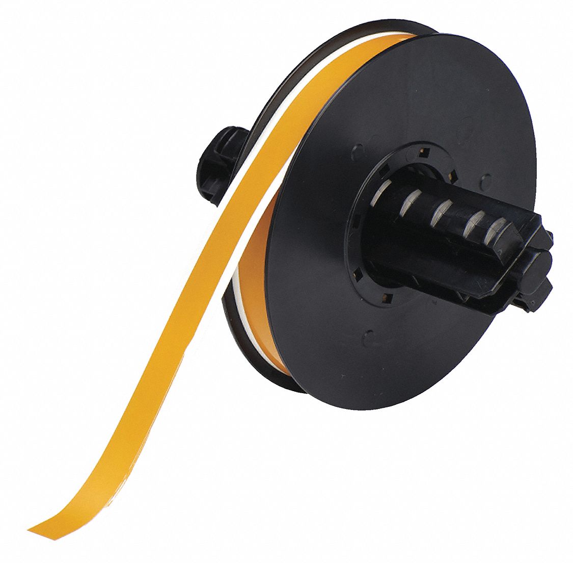 Continuous Label Stock: 1/2 in x 100 ft, Polyester, Ochre (Gloss), Outdoor