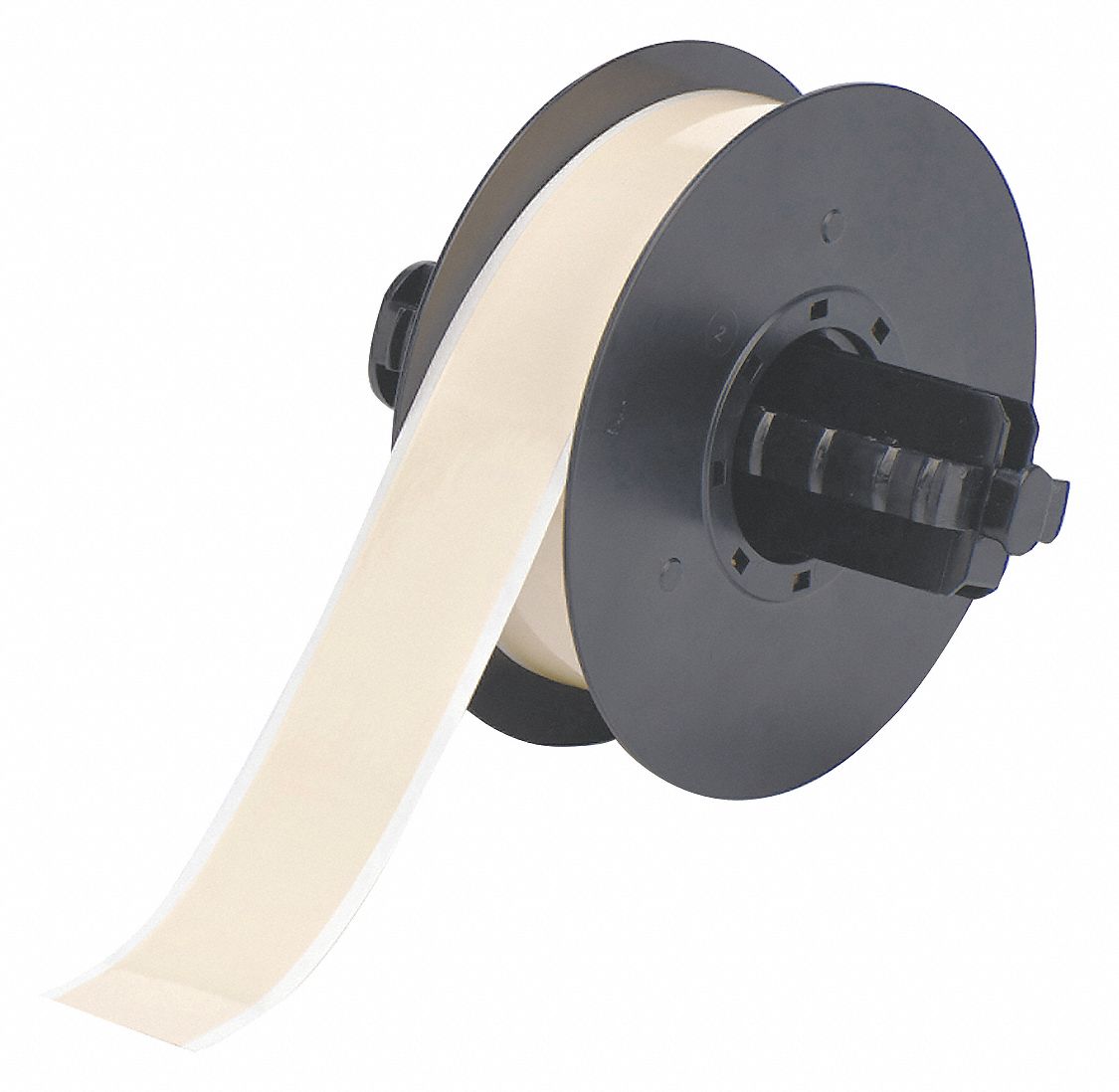 Continuous Label Stock: 1 1/8 in x 100 ft, Polyester, Tan (Gloss), Outdoor