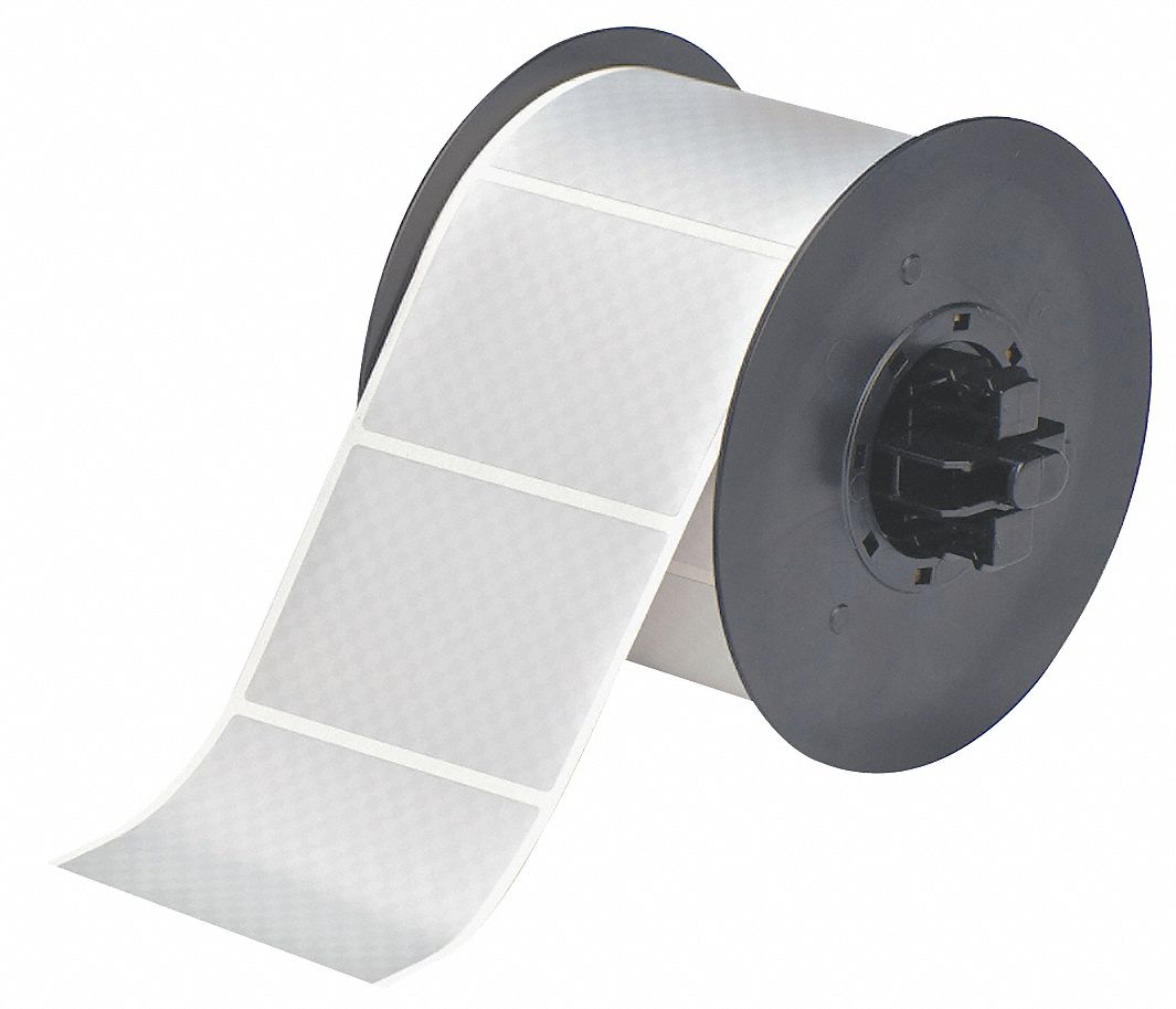 Pre-Cut Label Stock Roll: Tamper Indicating Footprint 'Checker Board' Pattern, 2 in x 3 in, 2 in
