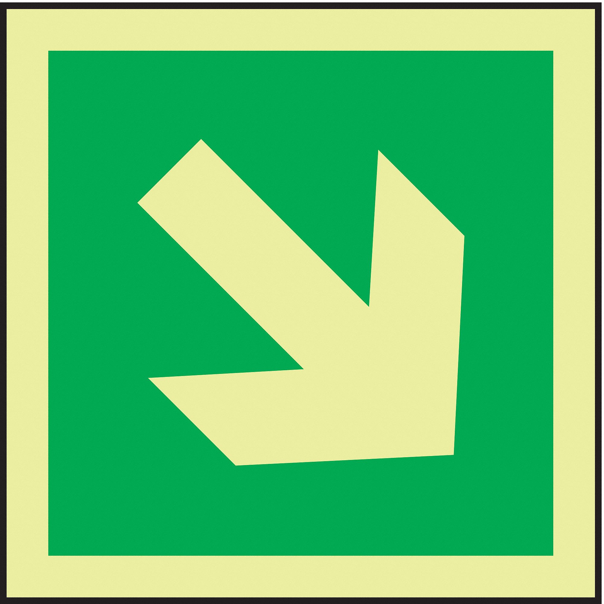 IMO SAFETY SIGN, POLYESTER, 6 IN WIDTH, 6 IN HEIGHT, DIRECTIONAL ARROW