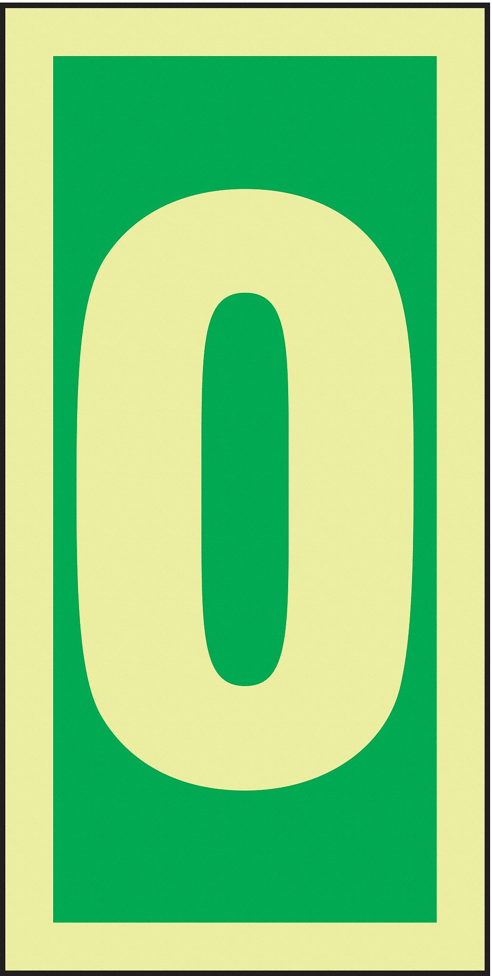 Number Sign,6 x 3In,GRN/Glow WHT,0,ENG