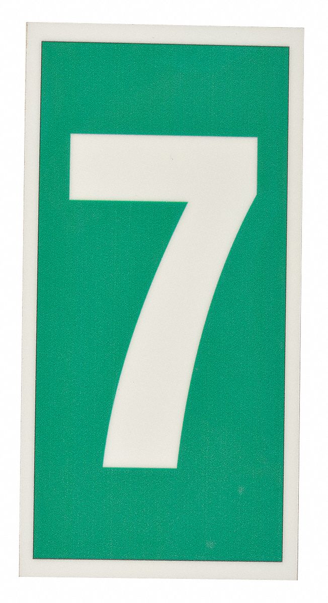 Number Sign,6 x 3In,GRN/Glow WHT,7,ENG