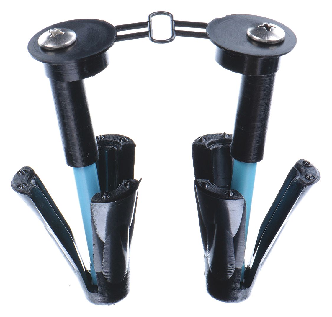 Wall Anchor: 3/16 in Dia, 3 1/2 in Overall Lg, #10-32 Thread Size, Plastic, Plain, Plastic, 2 PK