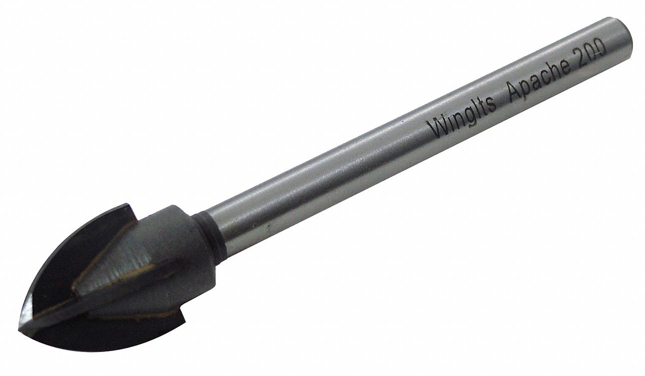 Glass and Tile Drill Bit: 3/4 in Drill Bit Size, 1 1/4 in Max Drilling Dp, 5/16 in Shank Dia