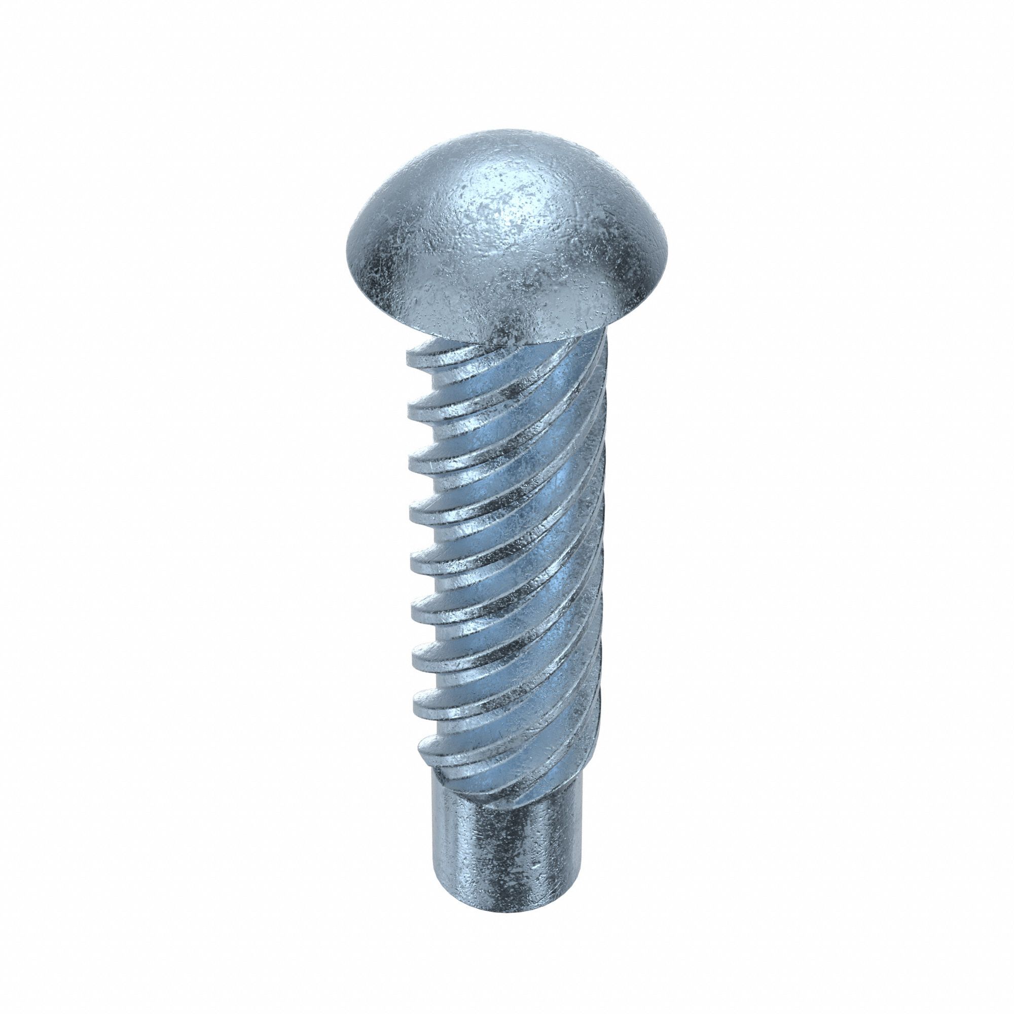 U-Drive Screw: 1/16 in Shoulder Dia, 1/4 in Lg, Round, Type U, Steel, Zinc Plated, 0.031 in Head Ht