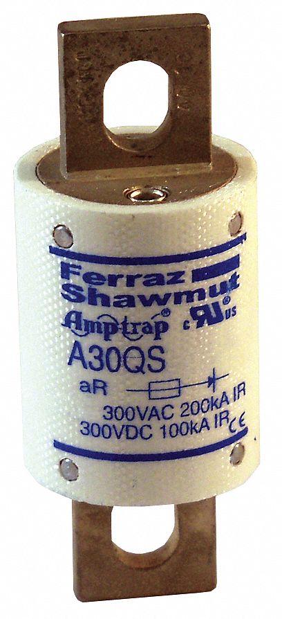 Semiconductor Fuse: A30QS Series, Fast-Acting, 100 A, 300 V AC, 300 V DC DC Volt Rating